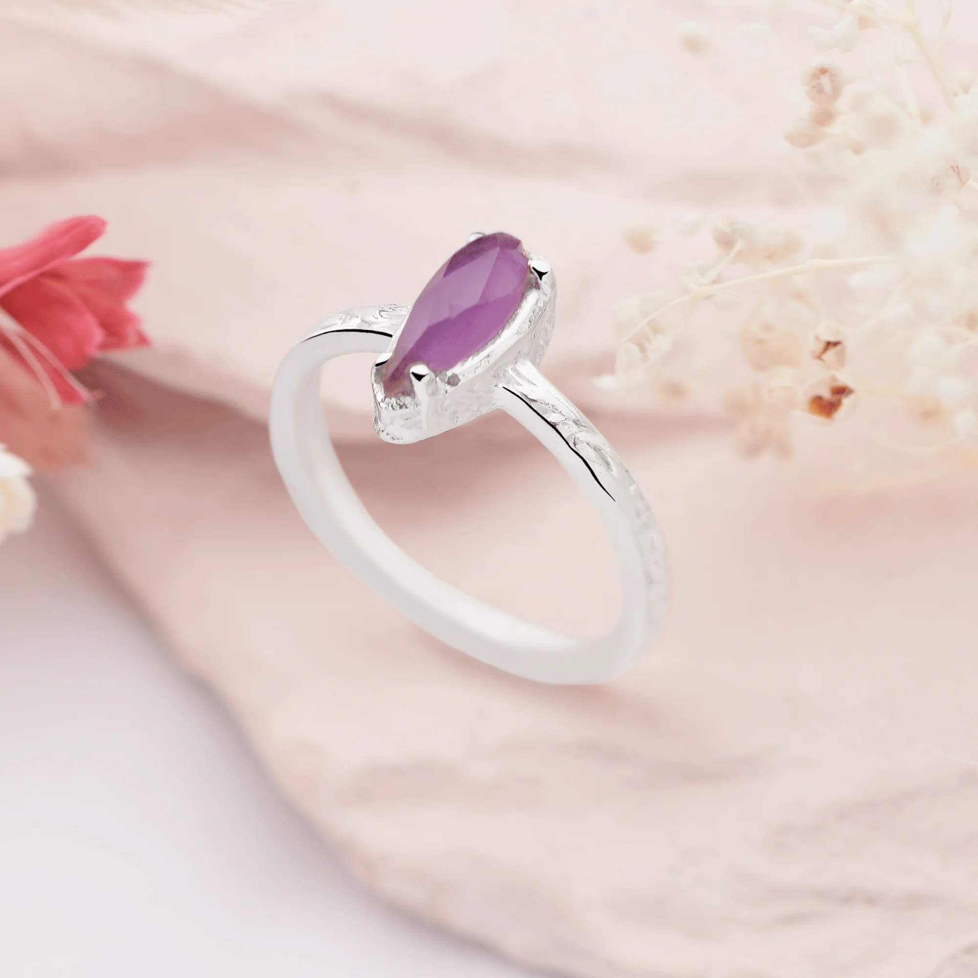Amethyst Drop Ring - Image 2
