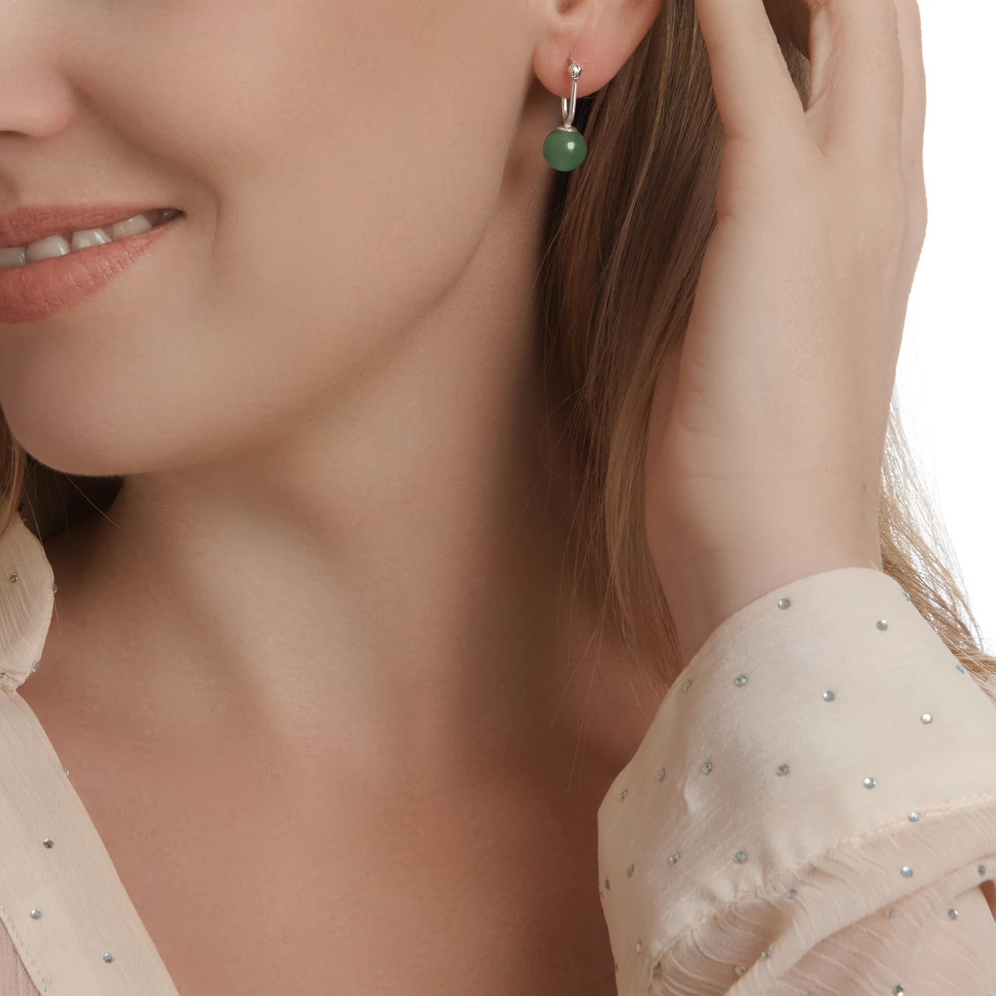 Aventurine Orb Earrings - Image 3