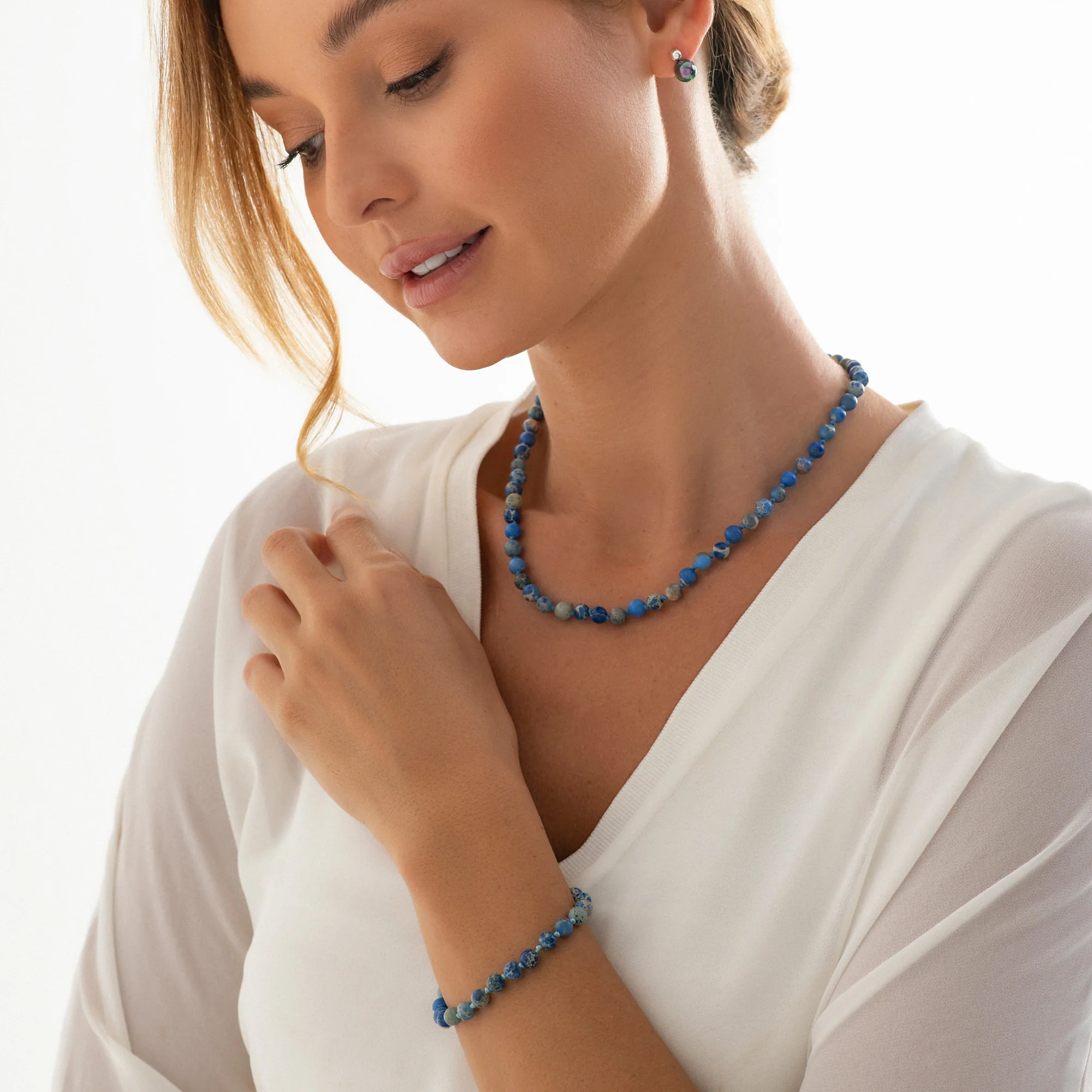 Beaded Blue Variscite Bracelet - Image 3