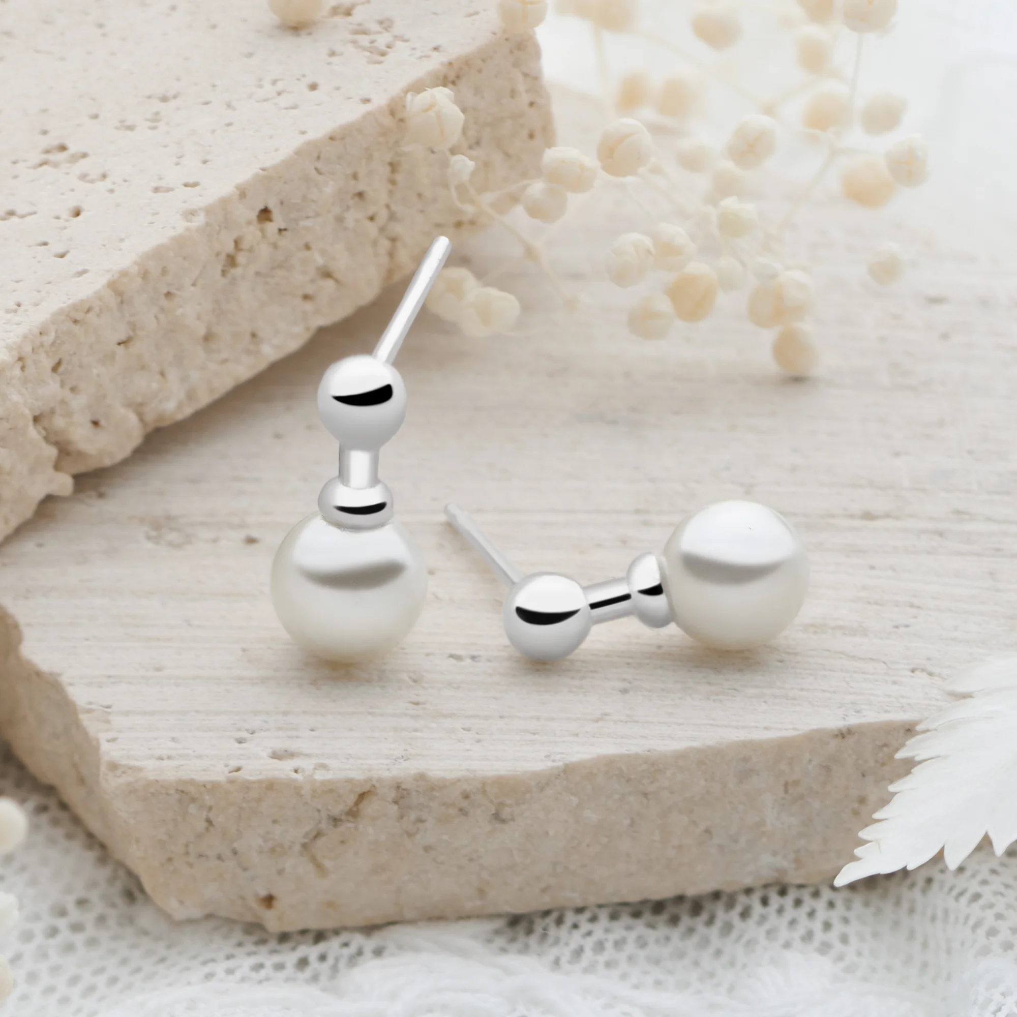 Beaded Pearl Earrings - Image 2