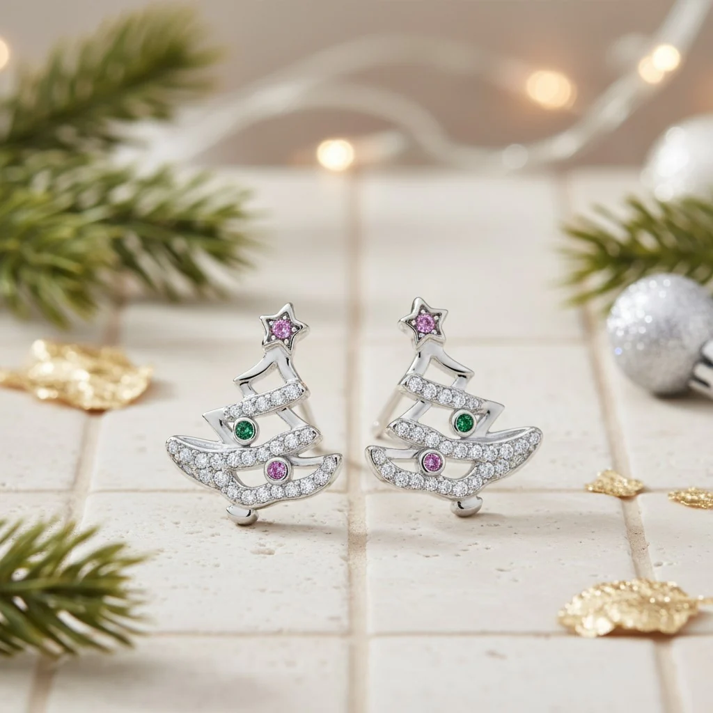Beau Christmas Tree Earrings - Image 2