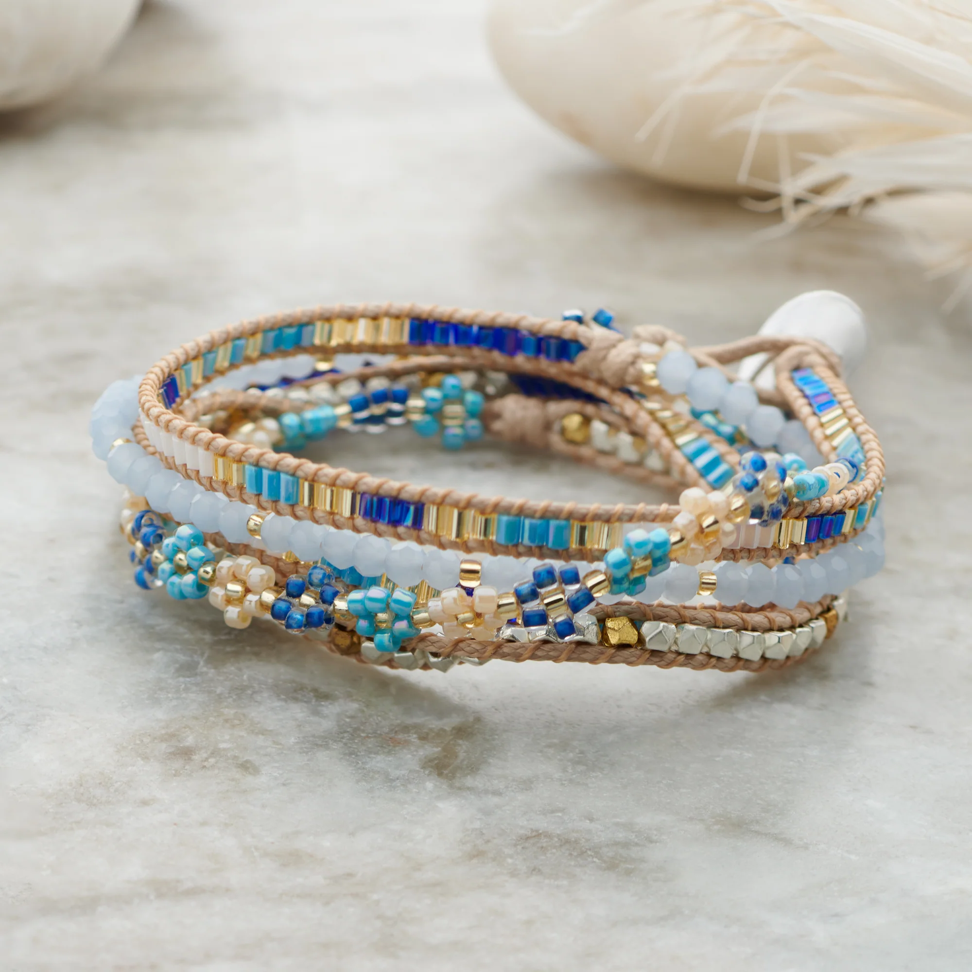 Blue Meadow Wrap Bracelet - Image 2