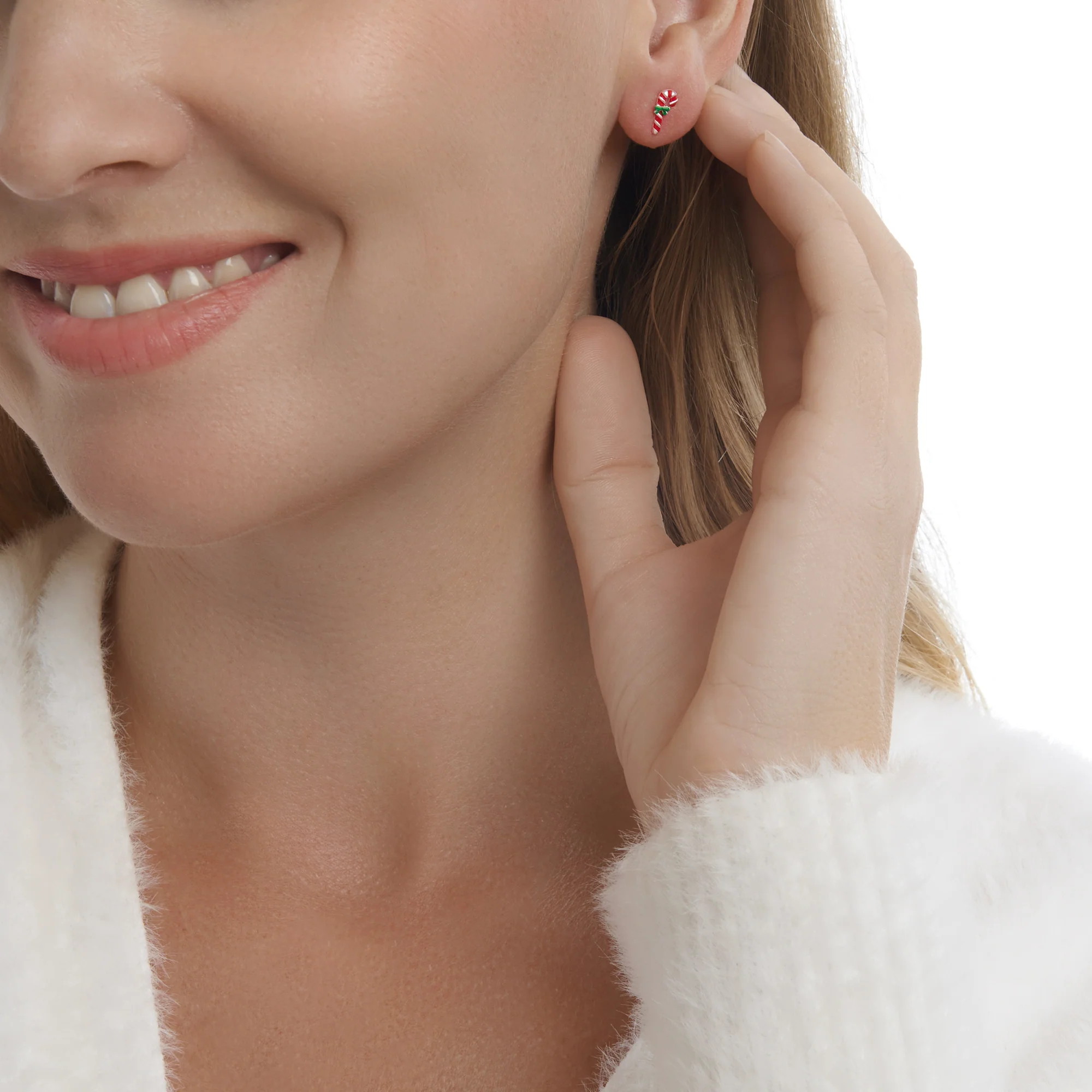 Candy Cane Bow Studs - Image 3