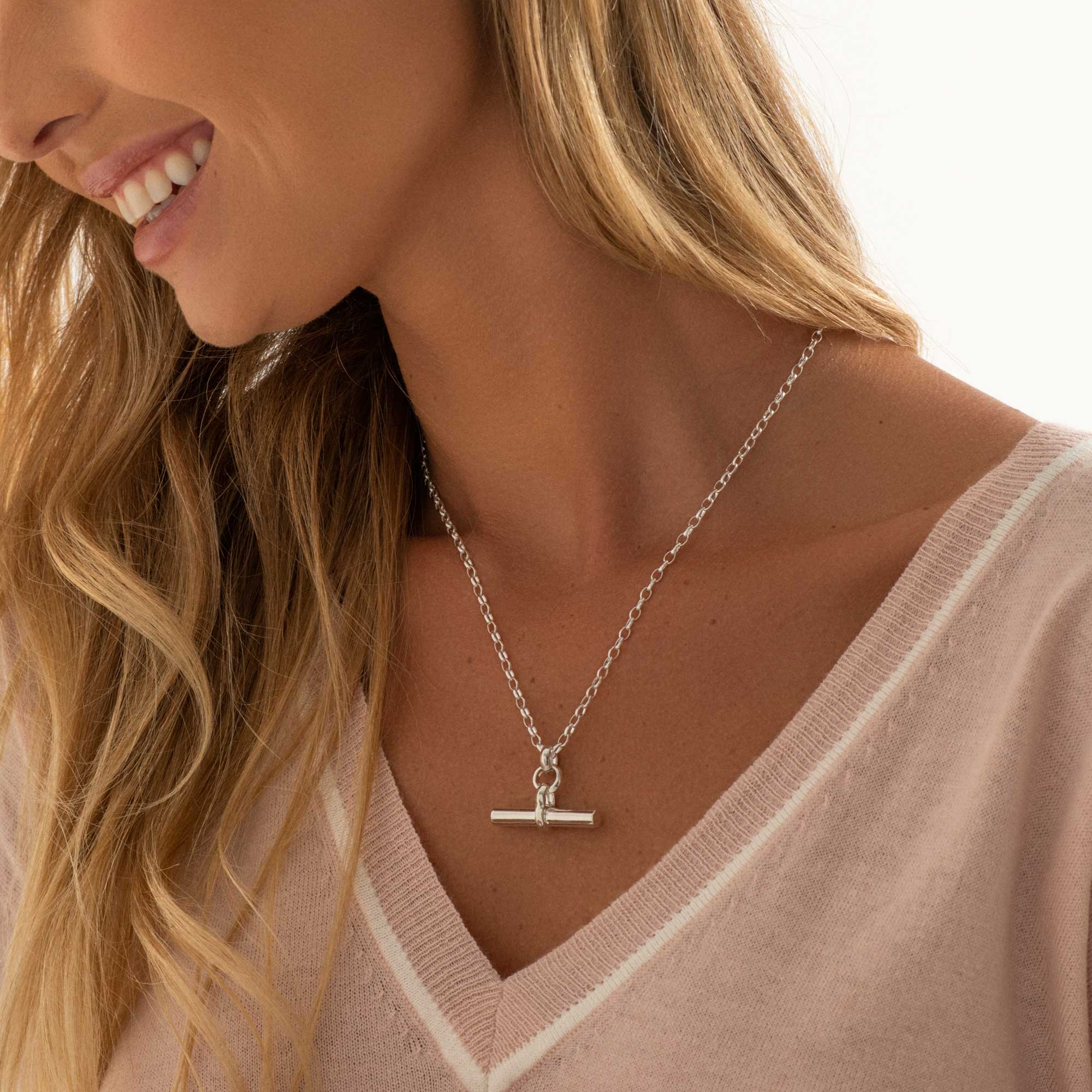 Classic T-Bar Necklace - Image 3