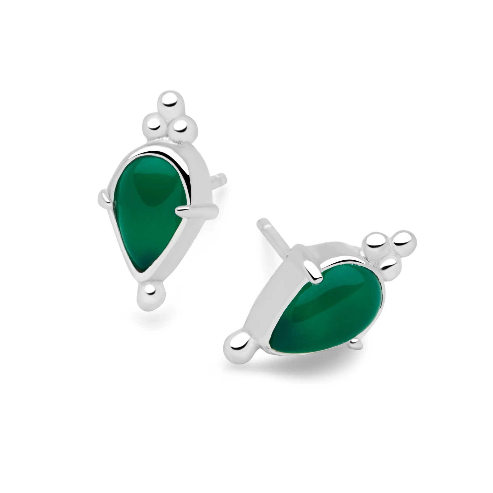 Green Onyx Tear Studs - Image 3