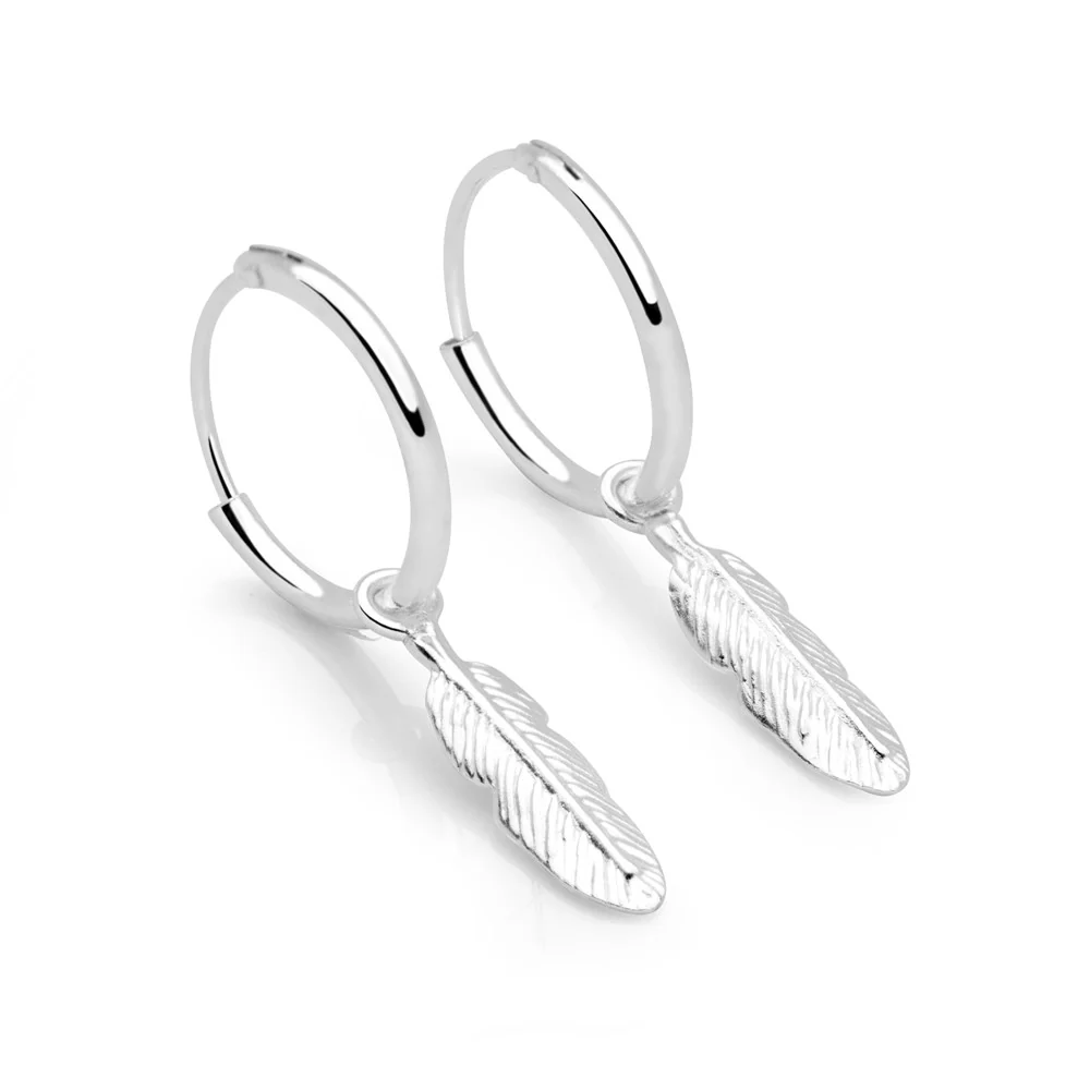 Guardian Angel Charm Hoops