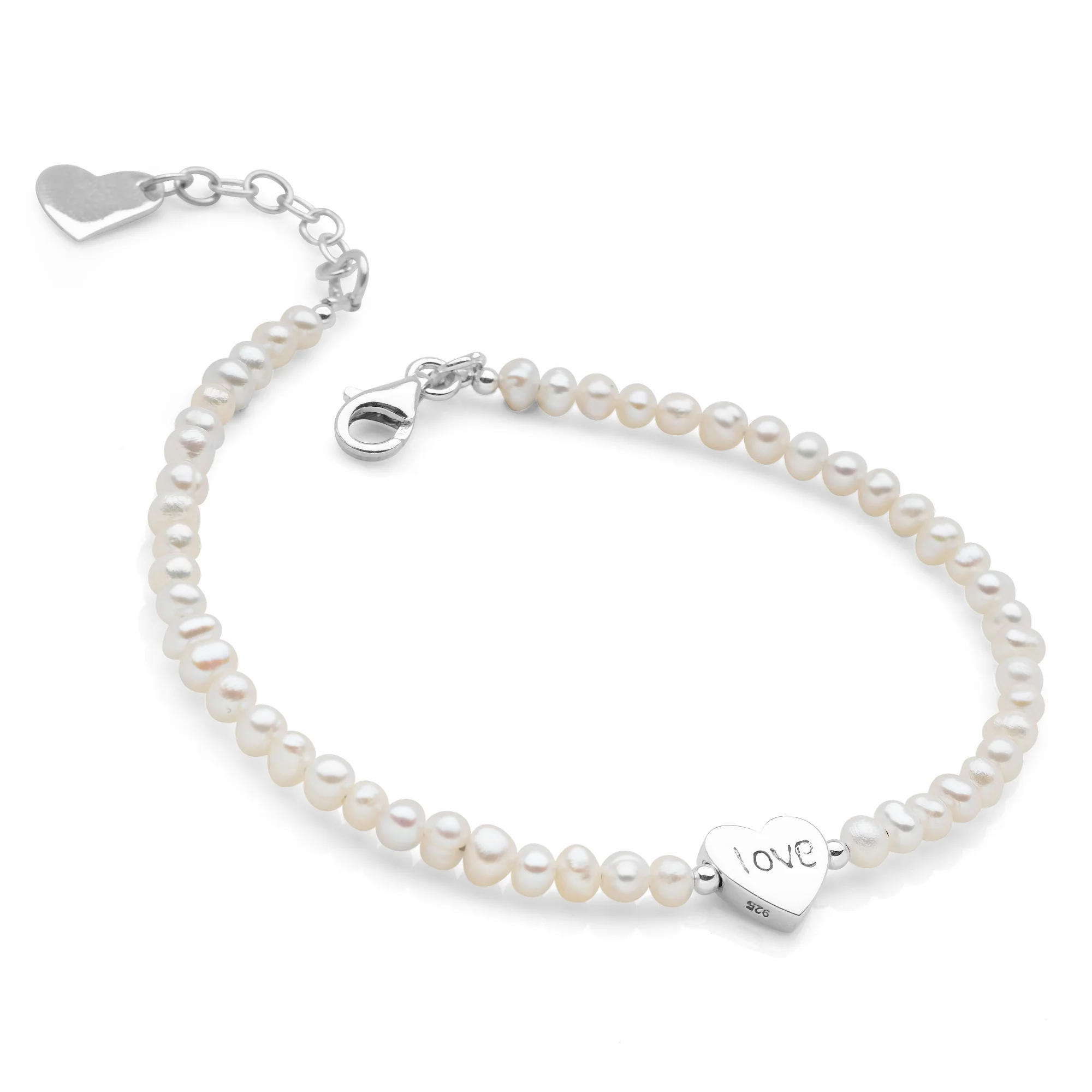 Love Hearts Bracelet Stack (White Pearl) - Image 3