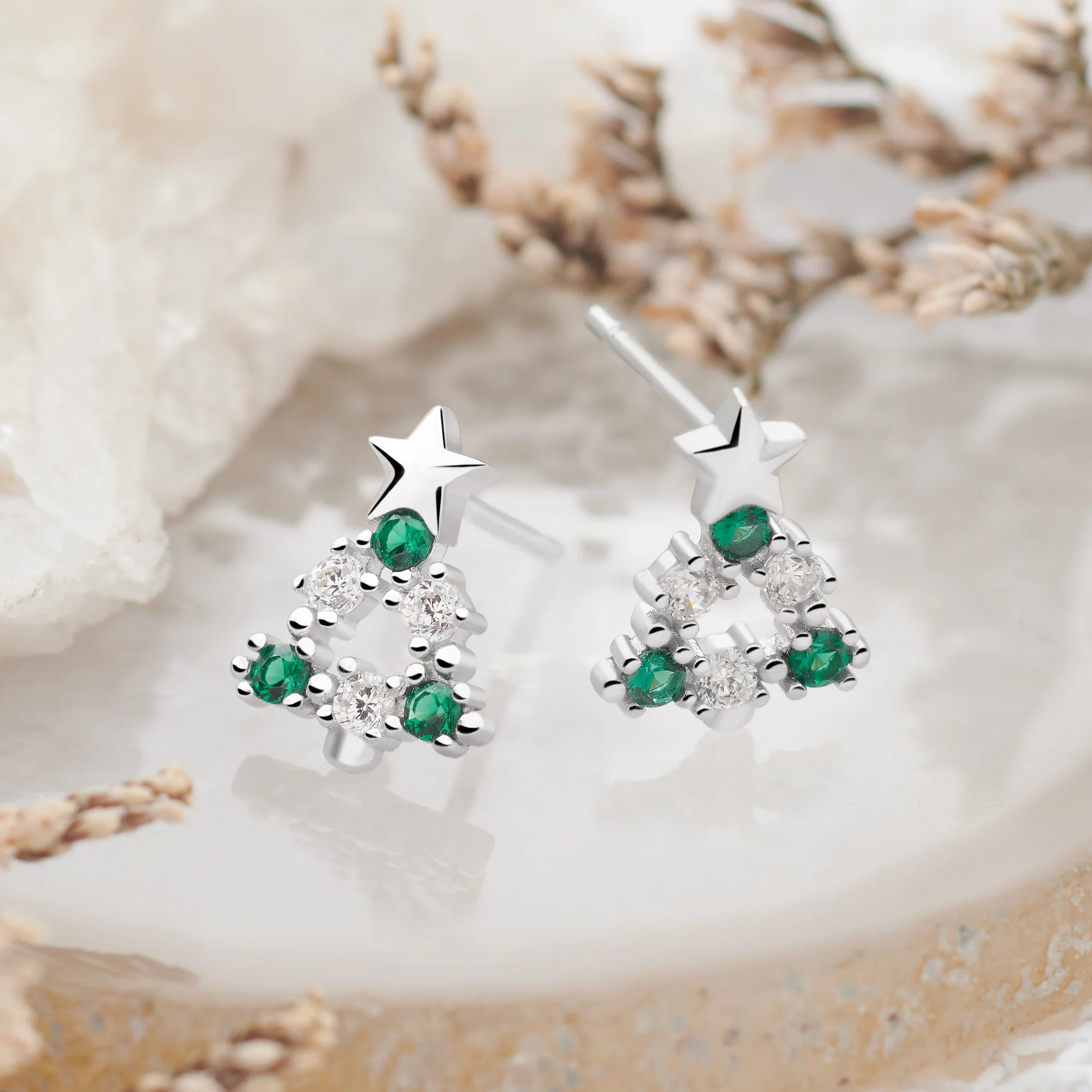 Magical Christmas Tree Stud Earrings - Image 2