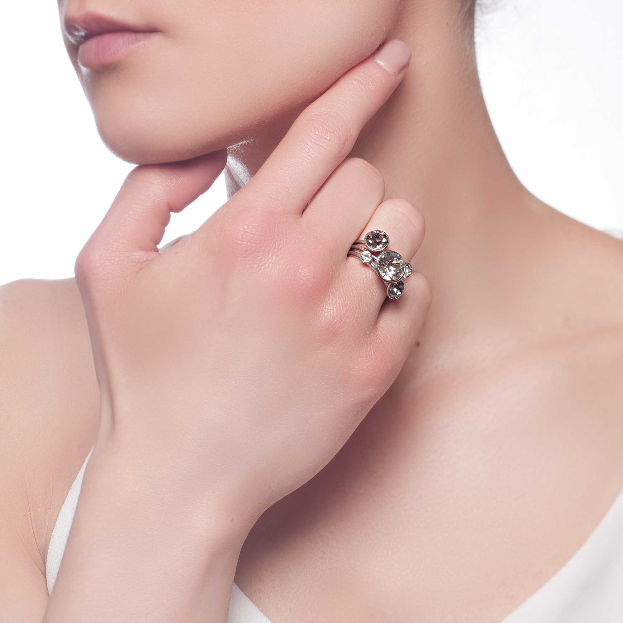 Miami Moon Rings (Set of 3) Rhodium Plated - Image 4