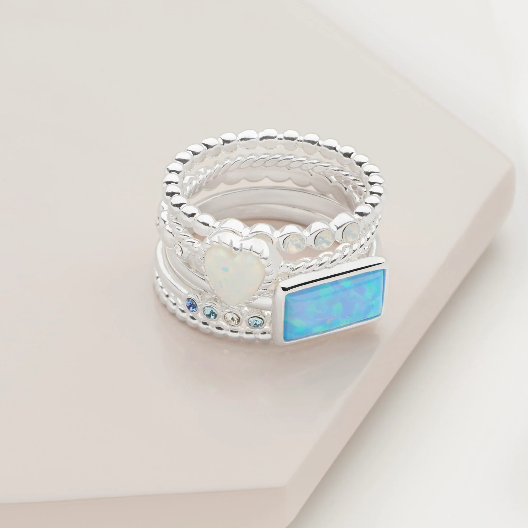 Blue Opal Bar Ring - Image 5