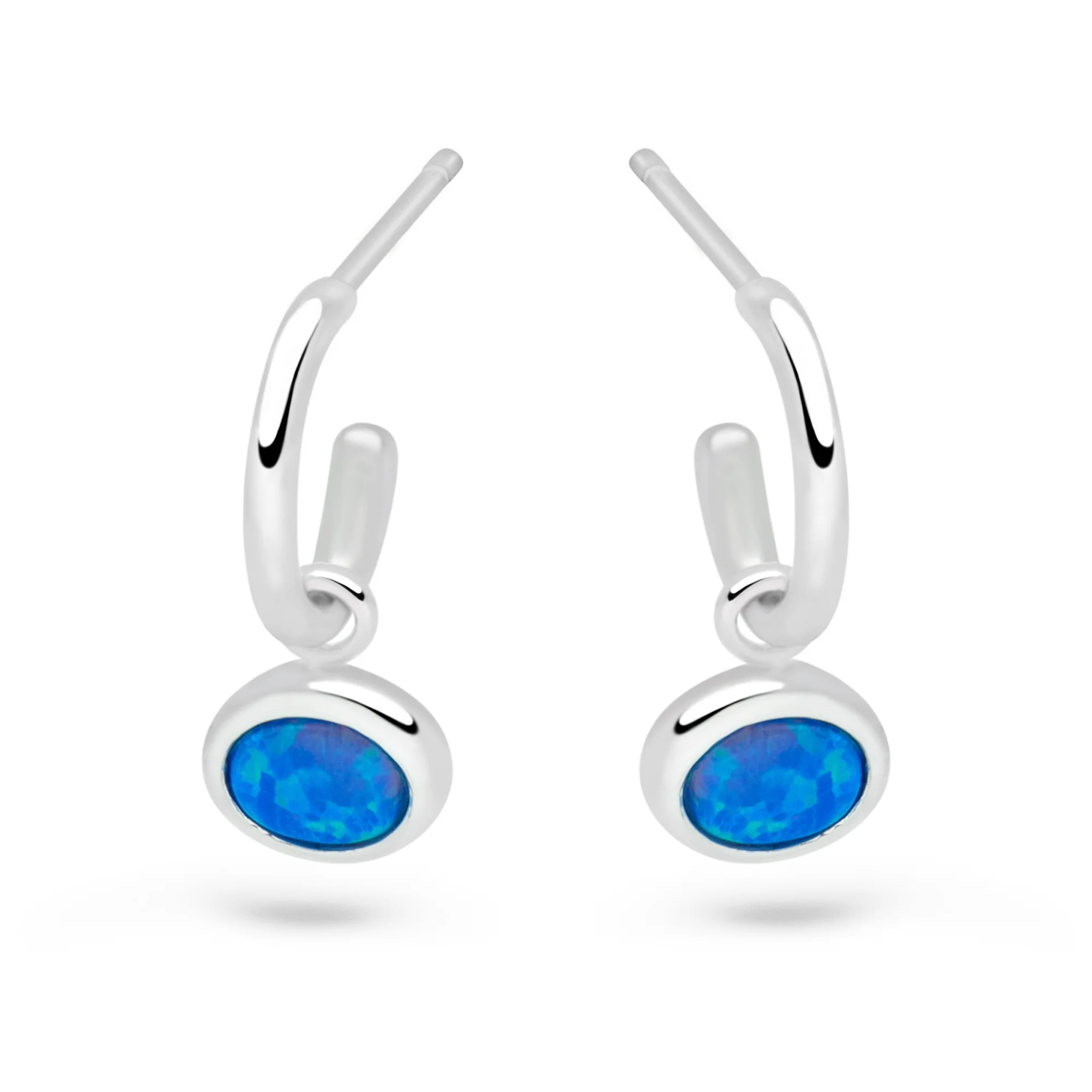 Opal Eye Charm Hoops - Image 4