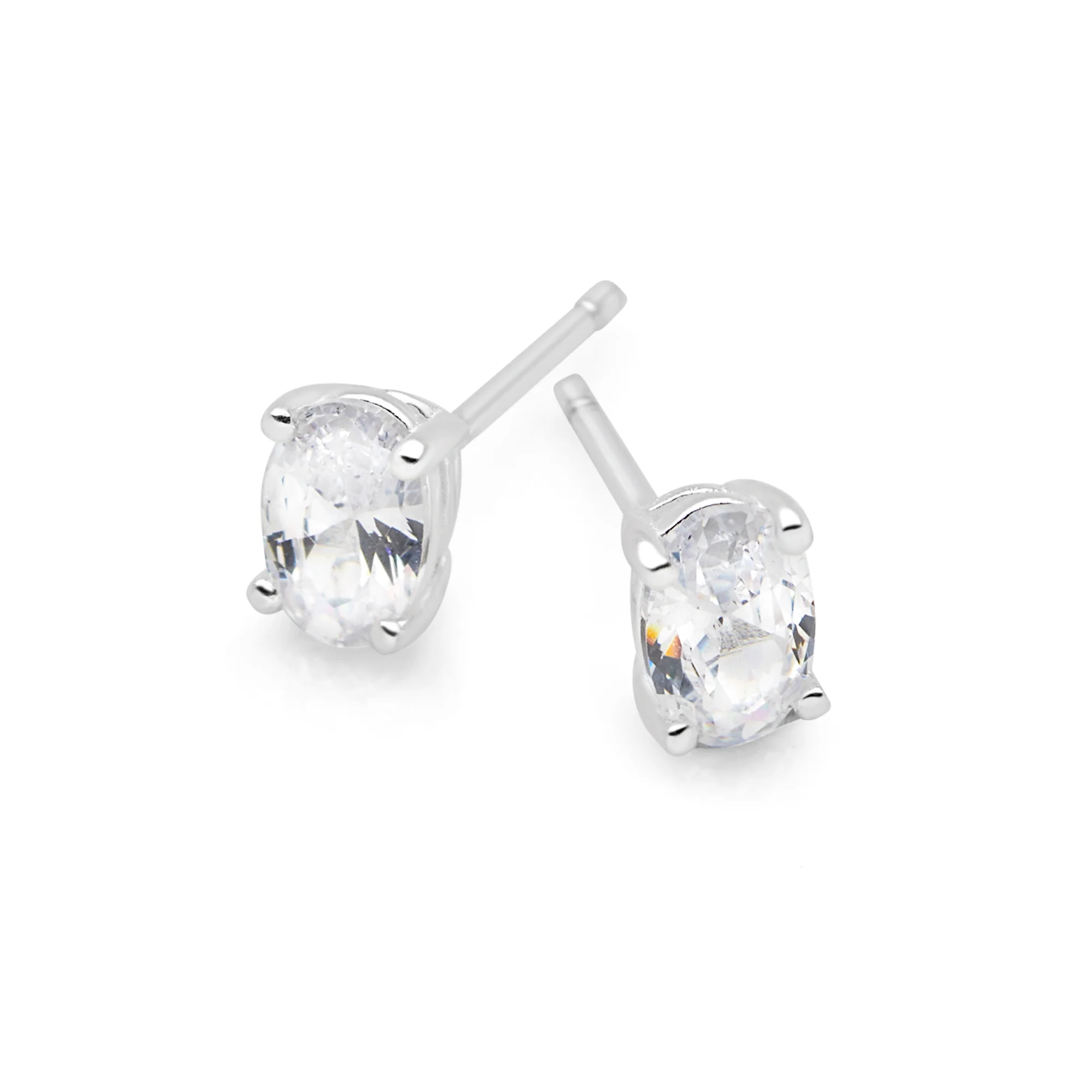 Oval Spark Studs (Clear)