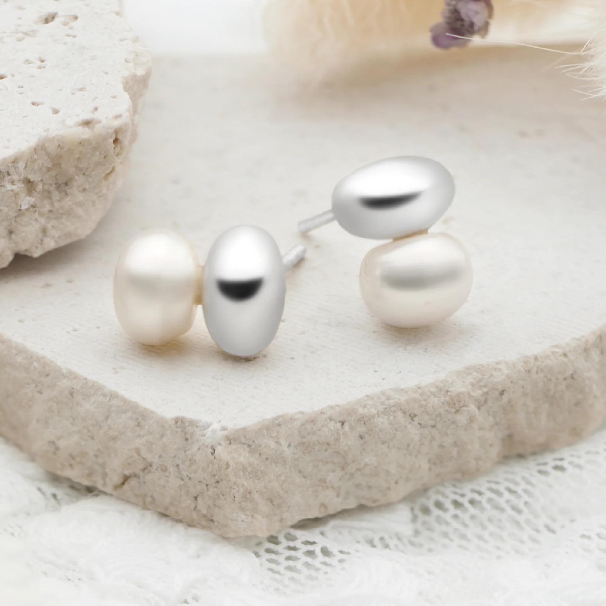 Pearl Pebbles Earrings - Image 2