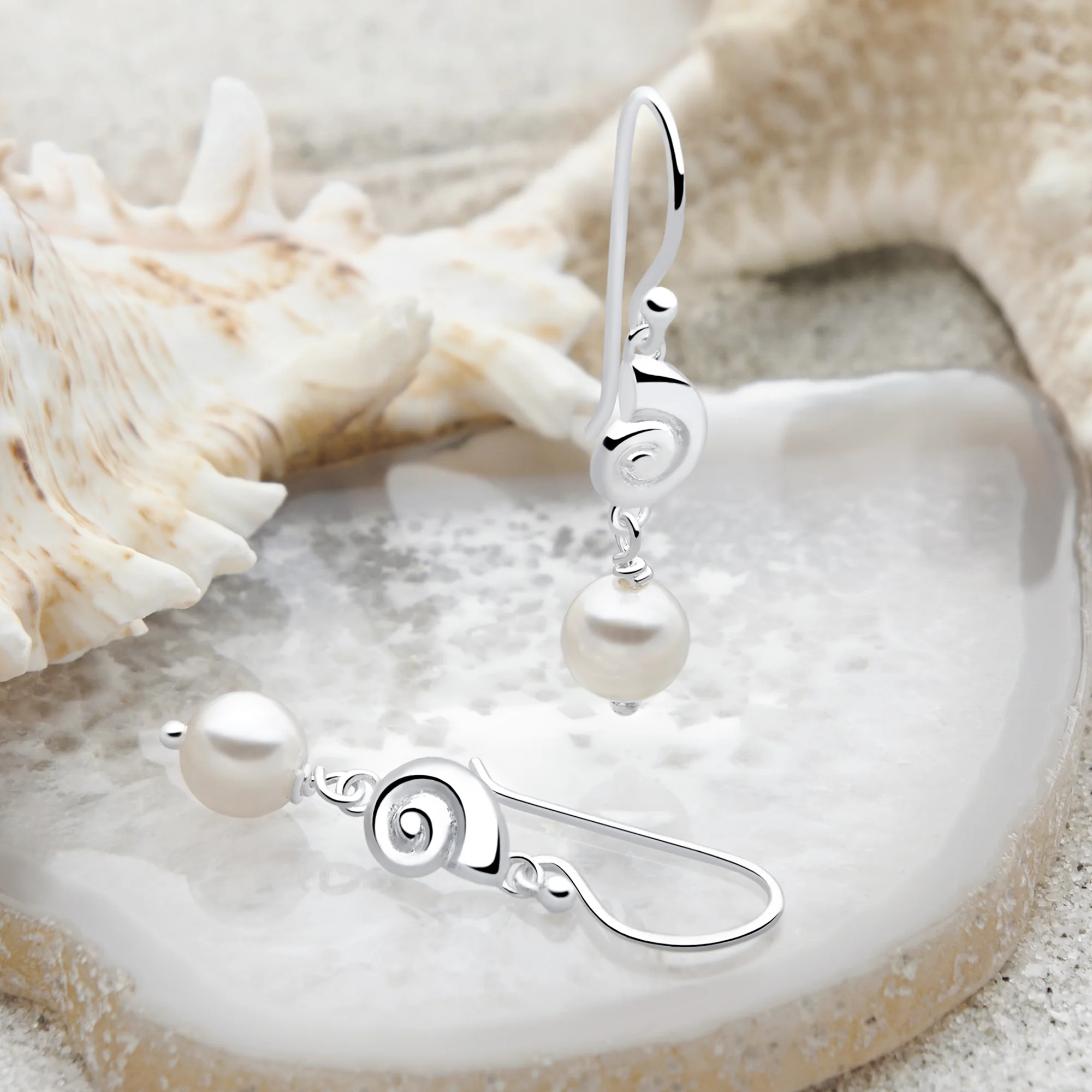 Pearly Ammonite Earrings (Small)