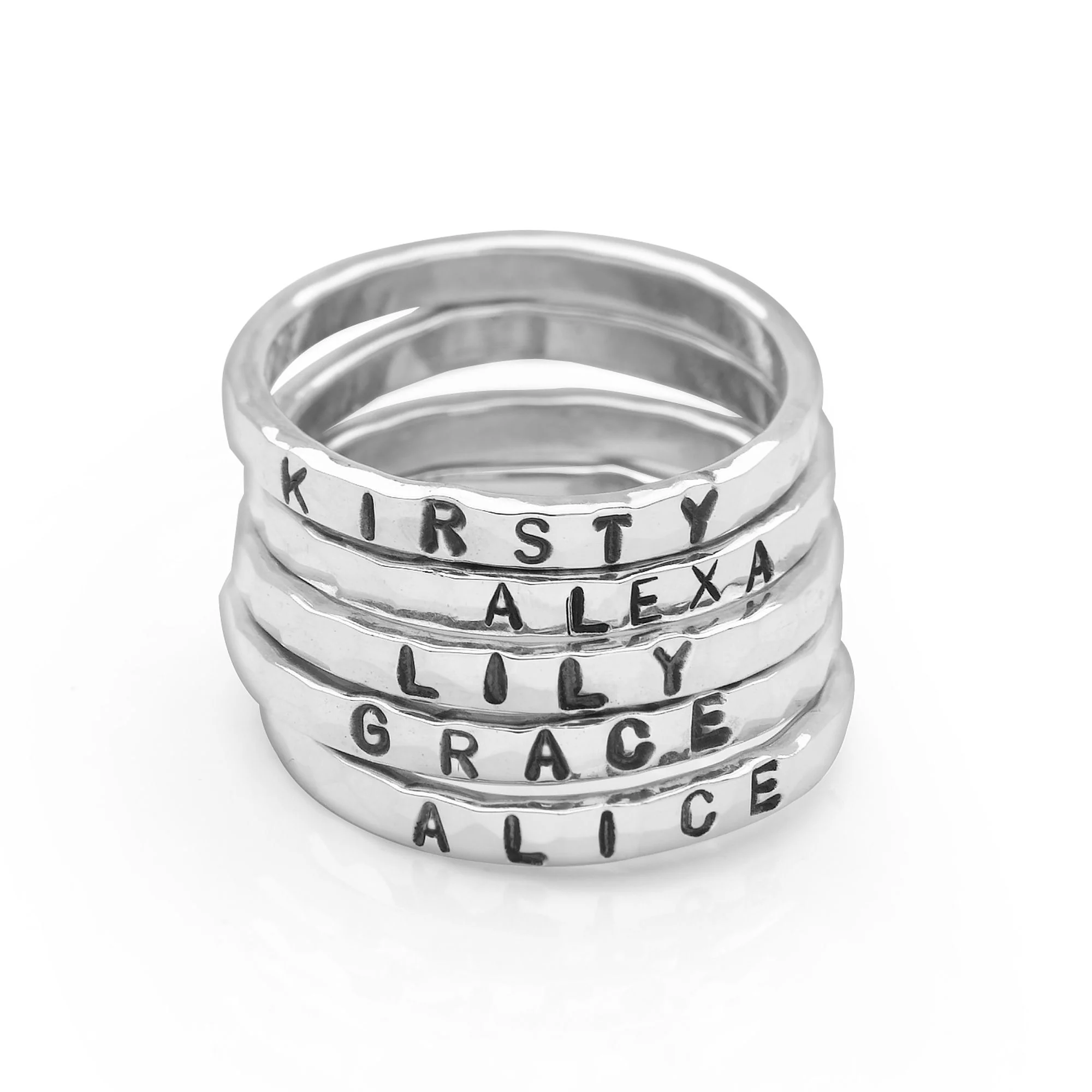 Personalised Hammered Ring (Silver) - Image 4