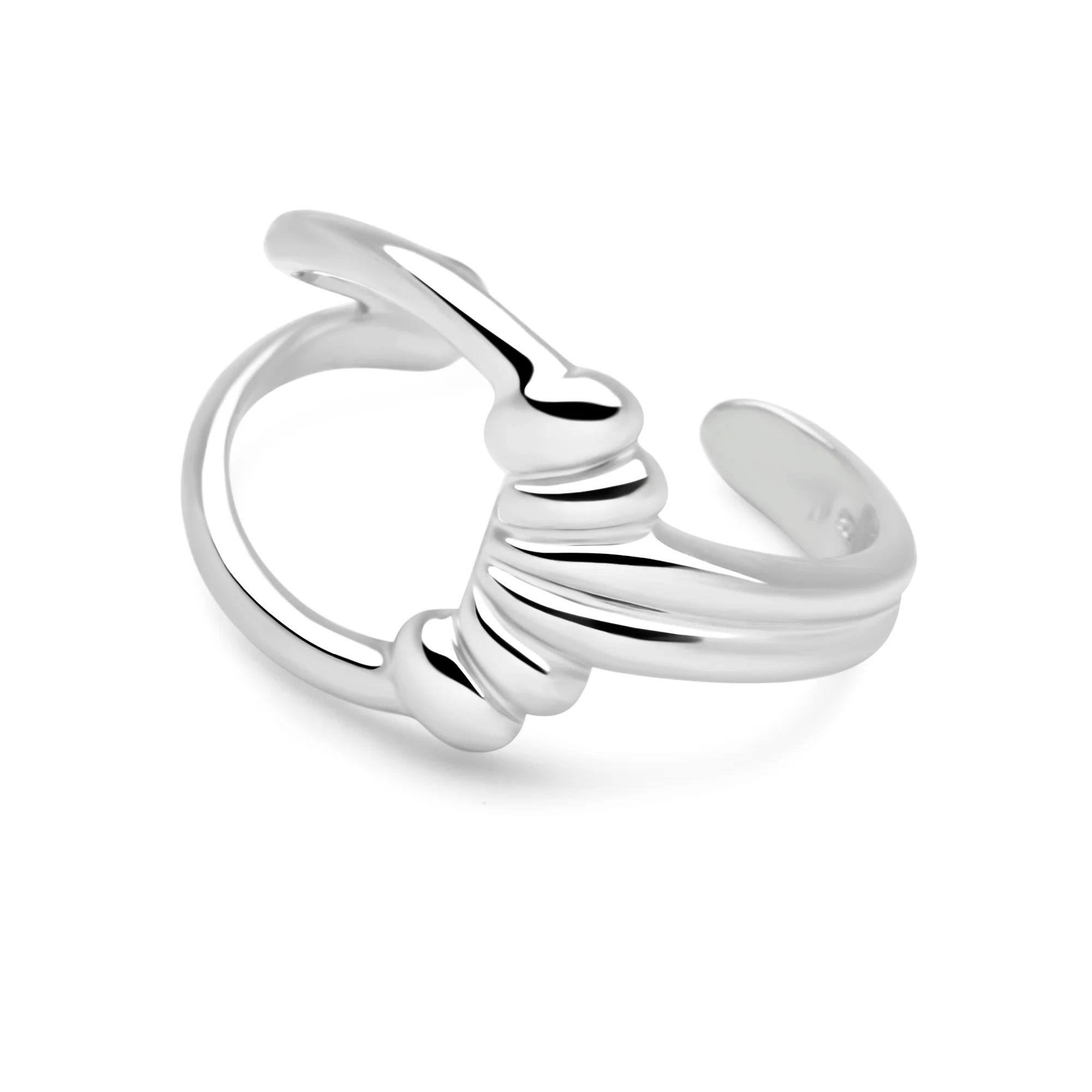 Ruched Silver Ring - Image 4
