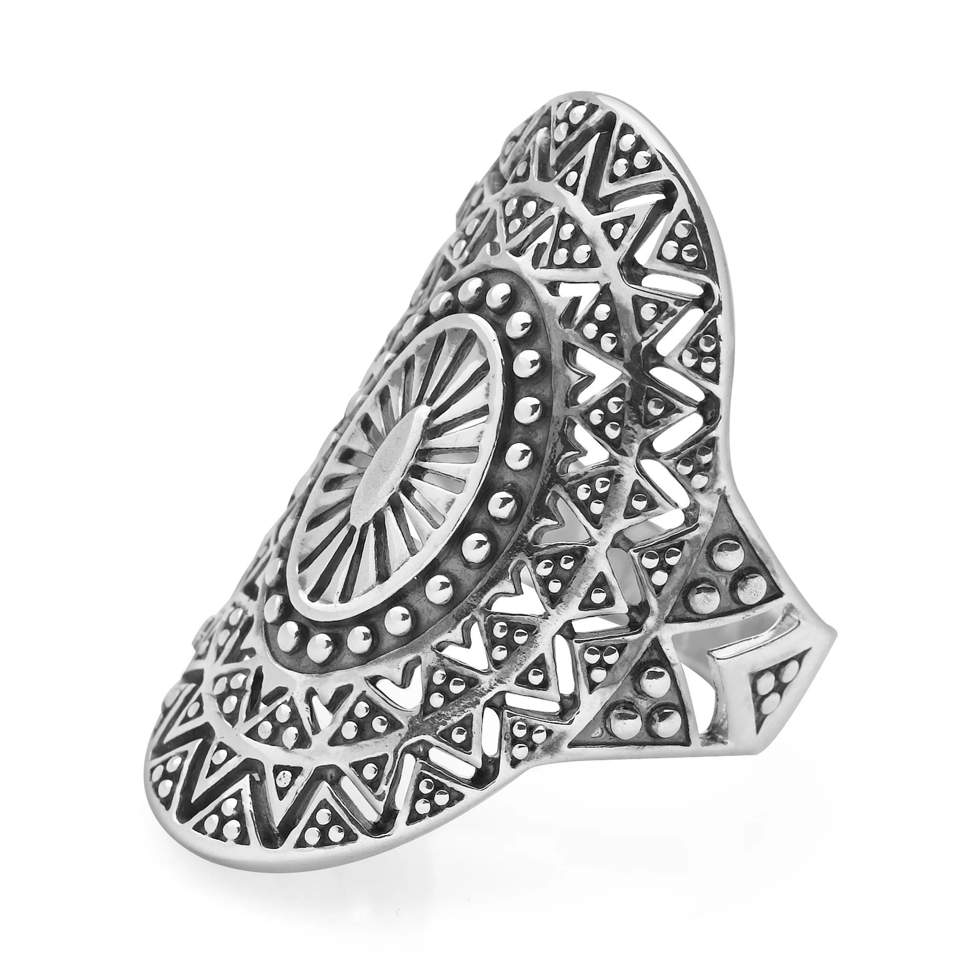 Silver Mandala Ring - Image 4