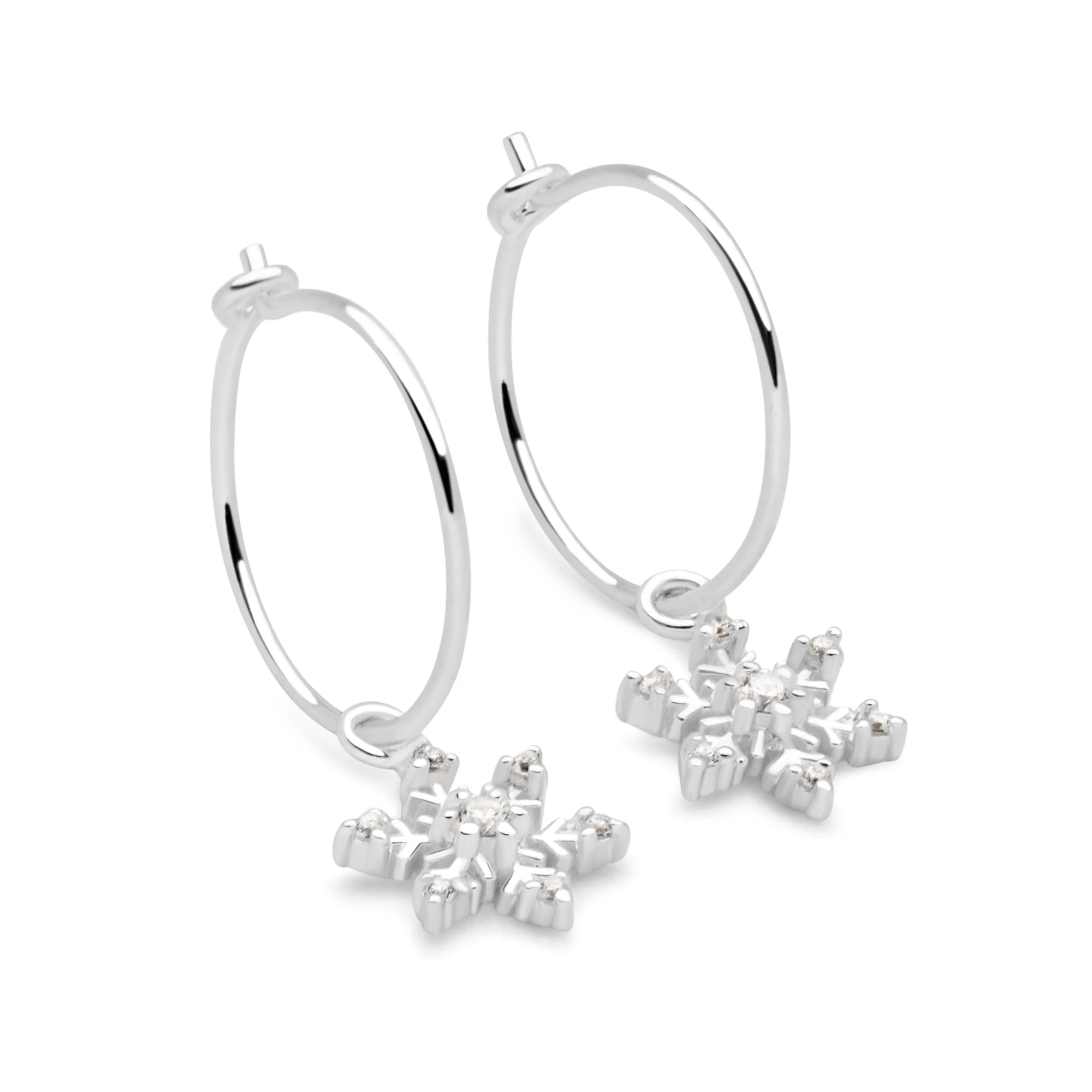 Snowflake Charm Hoops - Image 3