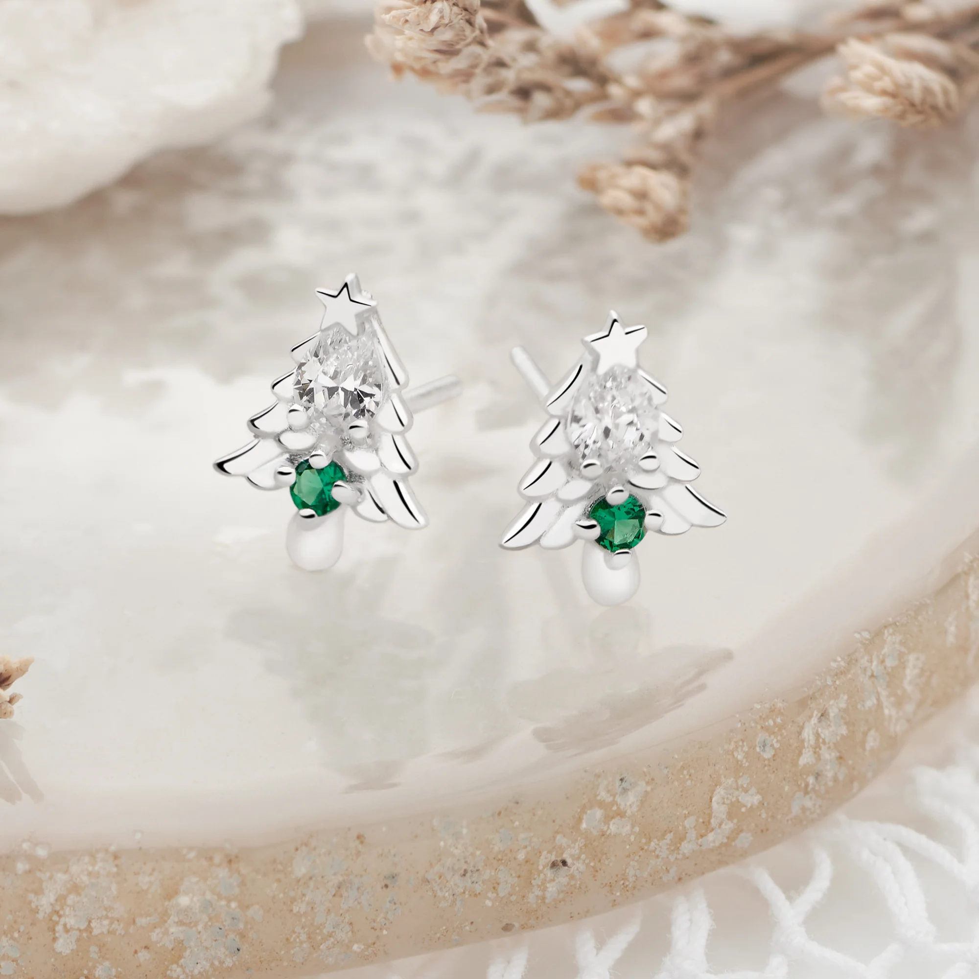 Sparkling Christmas Tree Studs - Image 2