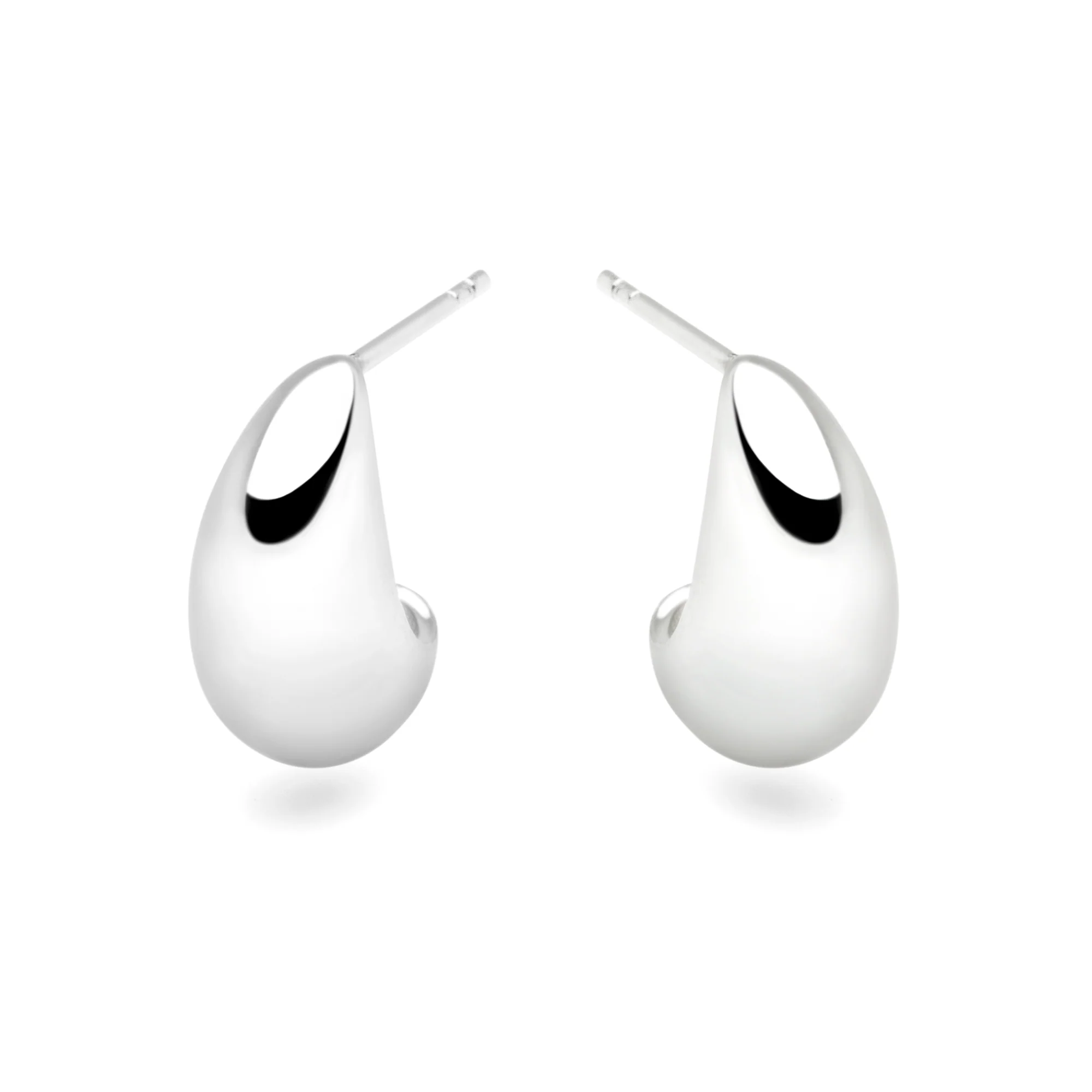 Swooped Silver Earrings - Image 4