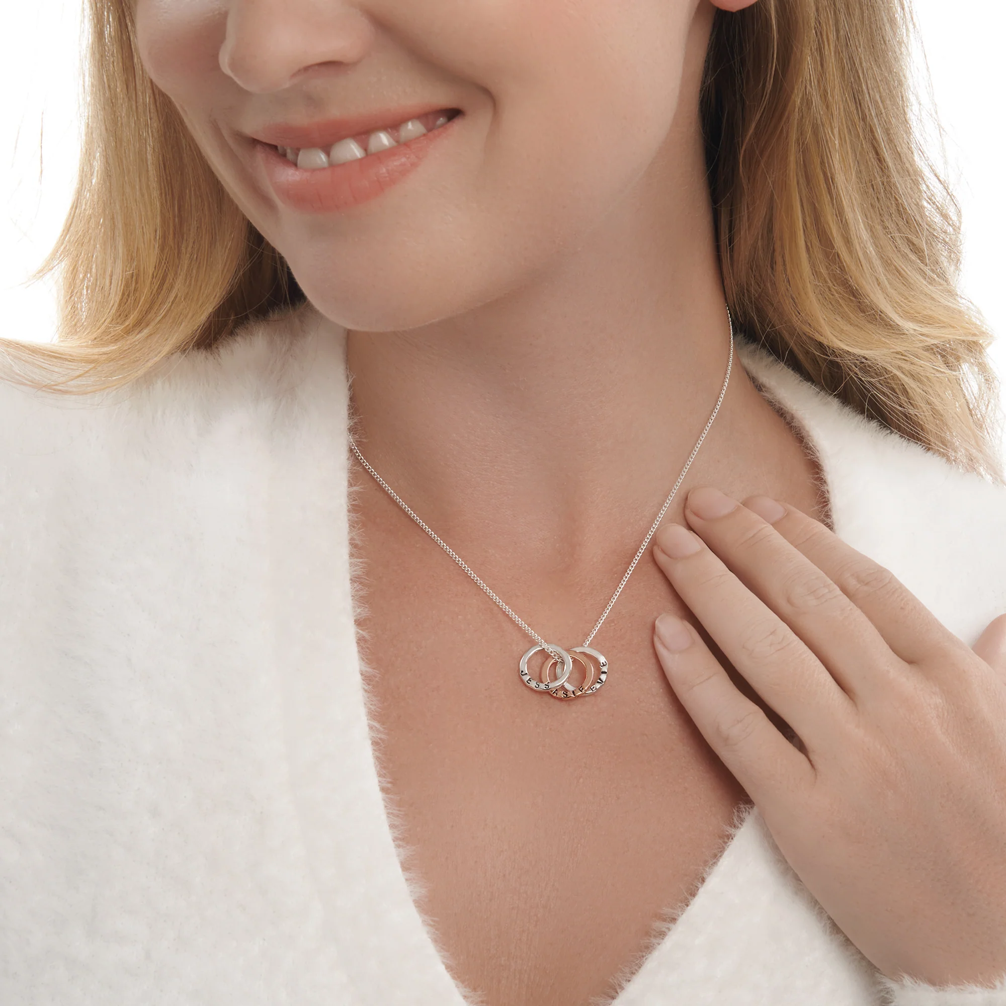 Two Tone Personalised Mini Ring Pendant - Image 3