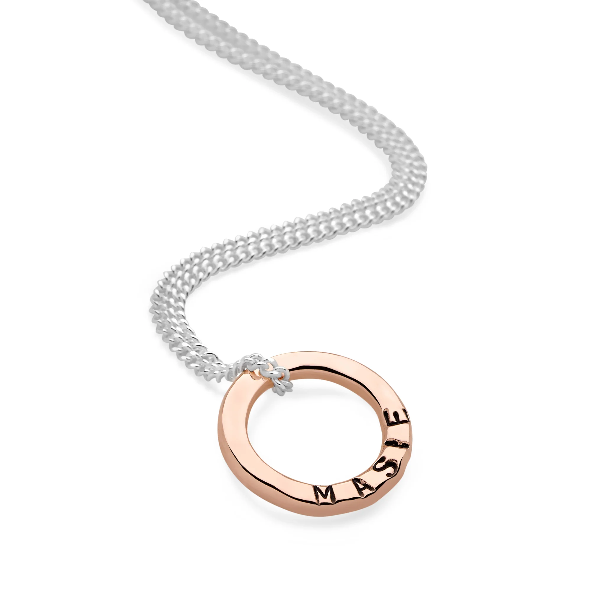 Two Tone Personalised Mini Ring Pendant - Image 5