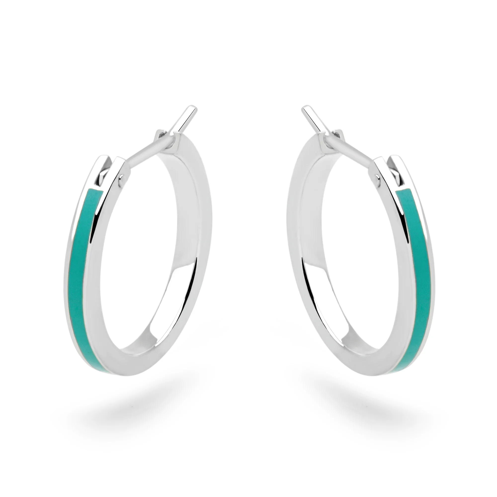 Turquoise Enamel Hoops - Image 4