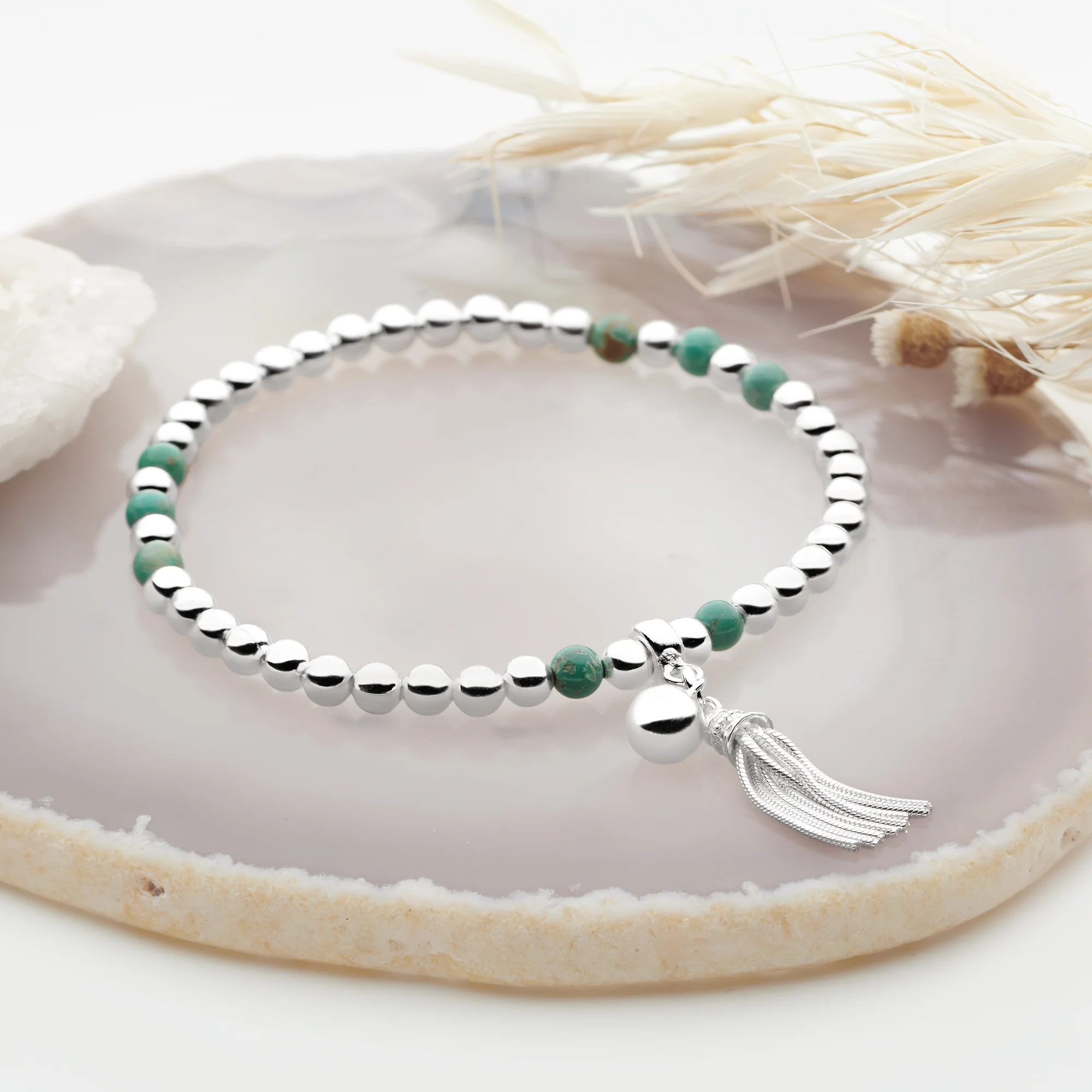 Turquoise Tassel Bracelet - Image 2